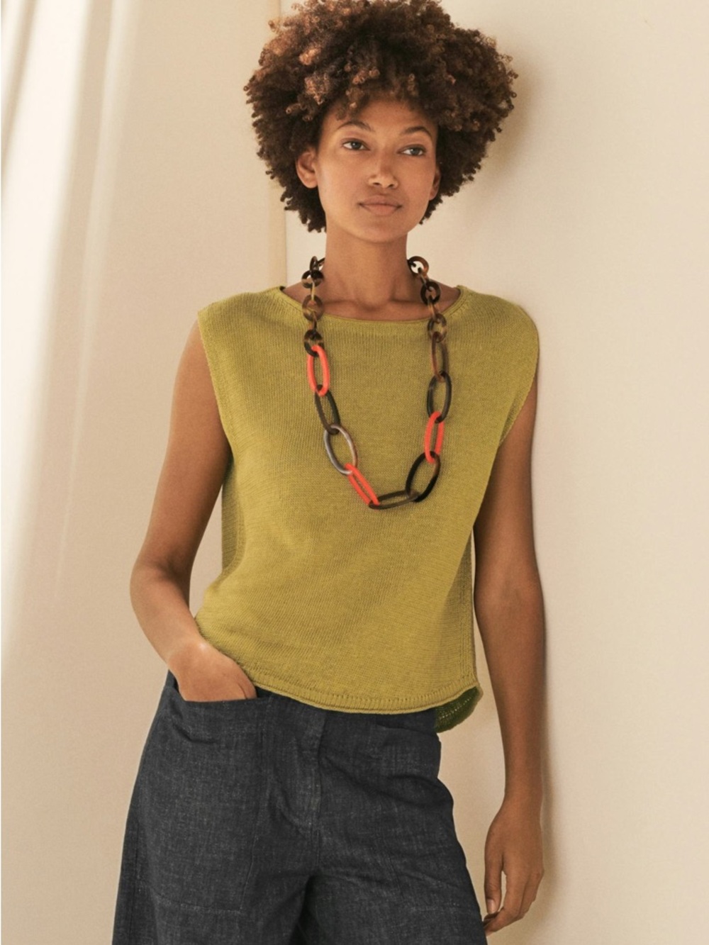 POETRY KNITTED TOP DELAVE LINEN Size:6